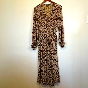 NWOT GAP Maxi Leopard Print Wrap Dress